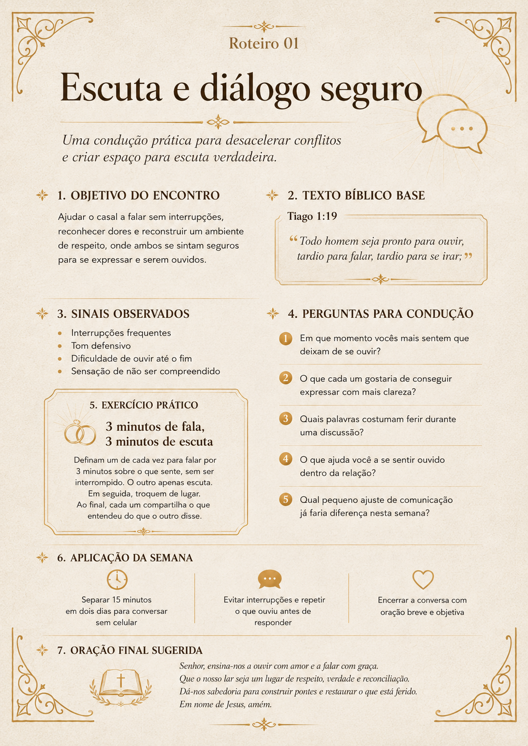 Roteiro 01 — Escuta e diálogo seguro