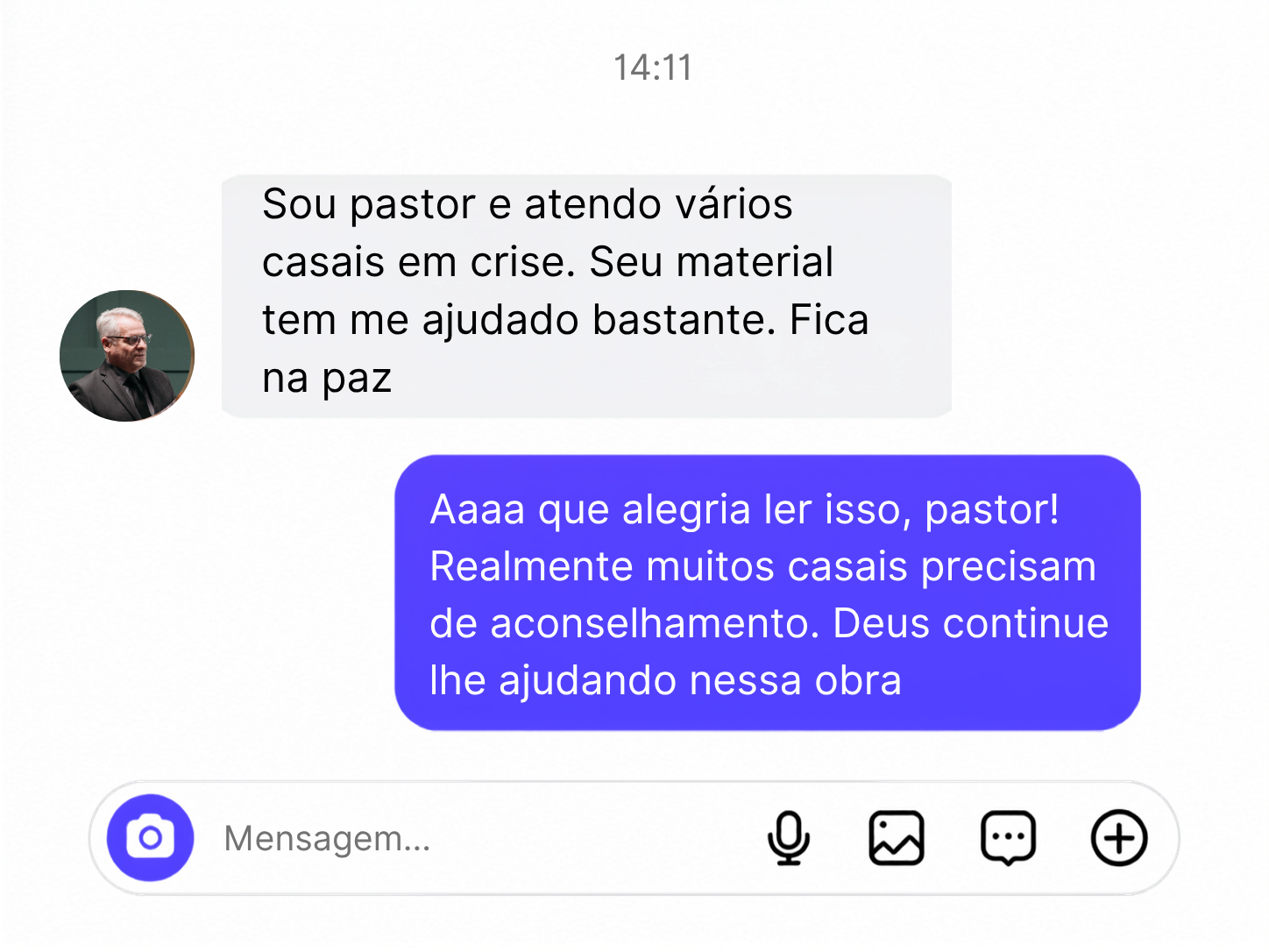 Print de conversa: pastor relata uso com casais em crise